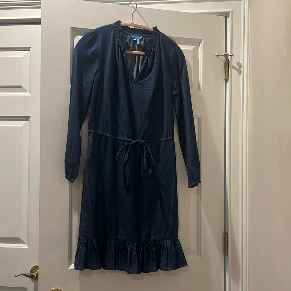 Draper James Chambray Pop Over dress